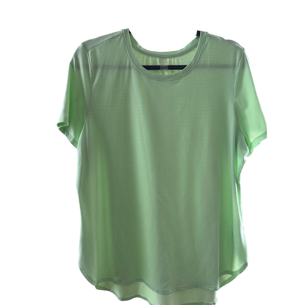 VIVELY Womens Light Green Athletic T Shirt Top Size L Yoga, Outdoorsy